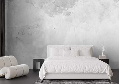 Panorama of Old cement wall painted white, peeling paint texture and background Wall mural