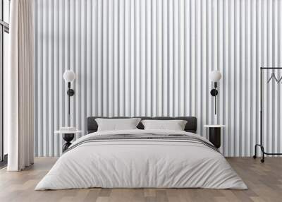 Panorama of White Corrugated metal texture surface or galvanize steel background Wall mural