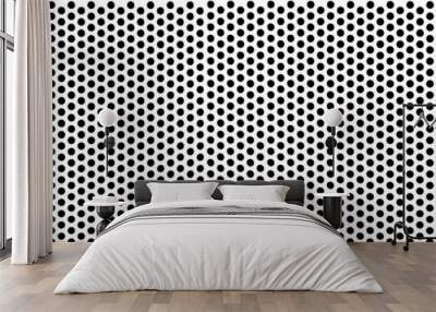 Panorama of White steel mesh screen pattern and seamless background Wall mural