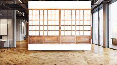 Shoji , Traditional Japanese door,window or room divider consisting isolated on white background Wall mural