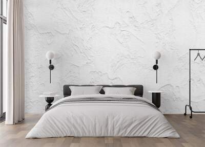 The pattern of painted plaster walls is white texture and background Wall mural