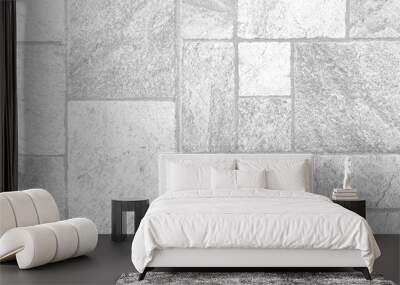 White cement tile floor outside the building pattern and seamless background Wall mural