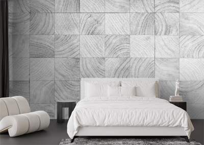 White patterned ceramic floor tiles texture and background seamless Wall mural