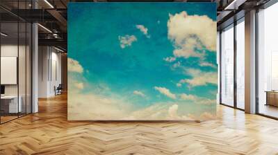 blue sky and clouds background texture  vintage with space Wall mural