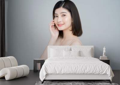 Beautiful asian woman with a beautiful face Wall mural