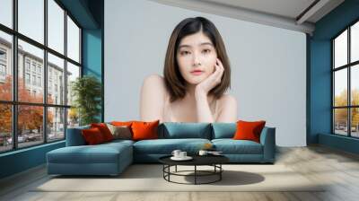 Beautiful asian woman with a beautiful face Wall mural