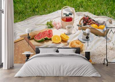 Picnic food in the morning Wall mural