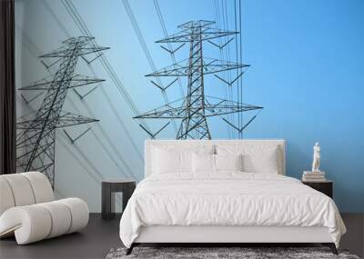 High voltage post, High electricity post, Important Infrastucture in country Wall mural