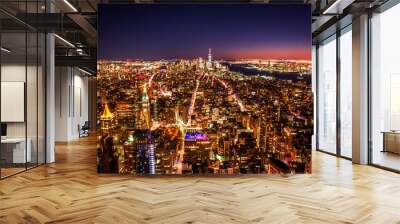 New York City landscape in evening Wall mural