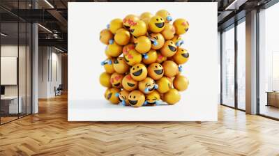 Group of emoticons 3d rendering background, social media and communications concept Wall mural