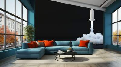 Rockets being launched, success and growth concepts, original 3d rendering Wall mural