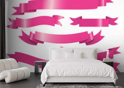 Pink Banners & Ribbons Wall mural