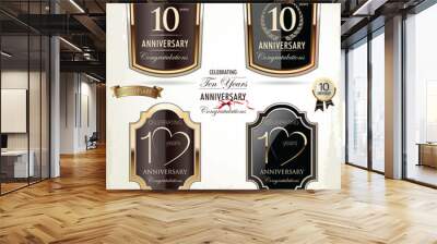 10 years anniversary golden label Wall mural