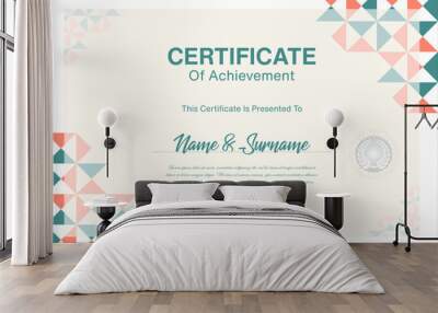 Certificate or diploma retro design template vector illustration  Wall mural