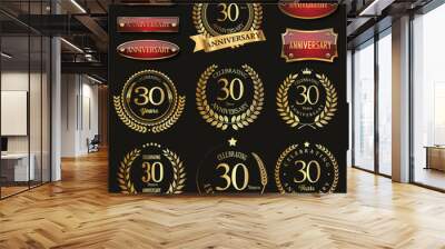 Collection of Anniversary retro laurel wreath Wall mural