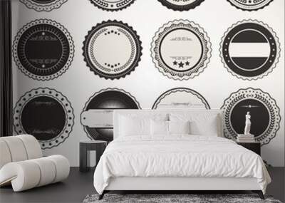 Empty retro vintage badge collection  Wall mural