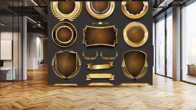 Golden sale frame badge and label vector collection  Wall mural