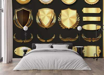 Luxury gold and silver design elements collection  Wall mural