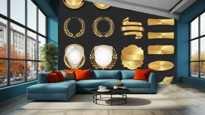 Luxury premium golden badges and labels Wall mural