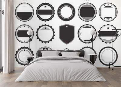 Set of blank retro vintage badges Wall mural