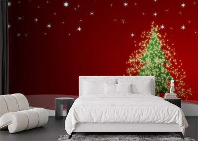 Christmas tree background design   Wall mural