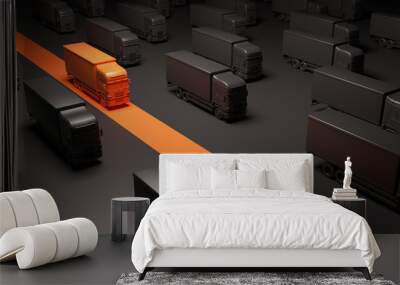 cargo logistics and transportation leader 3d rendering  Wall mural