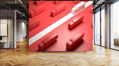 cargo logistics and transportation leader 3d rendering Wall mural