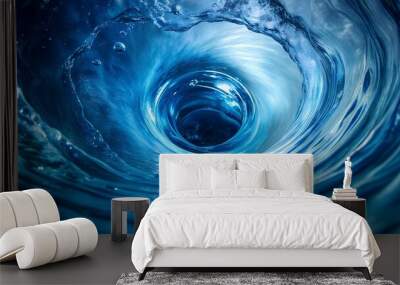 clear pure water whirlpool liquid vortex Wall mural