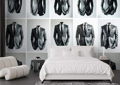 man business suit without head isolated on white background Wall mural