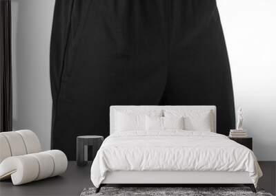 Black shorts pant mock up template, Cutout. Wall mural