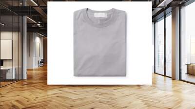 Grey folded t-shirt isolated on white background with clipping path. Wall mural