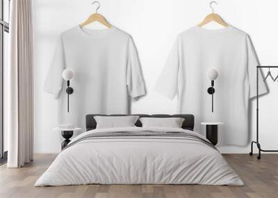 white oversize t shirt mockup hanging isolated on white background with clipping path. Wall mural