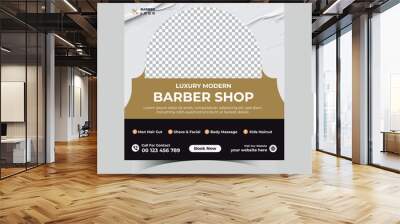 Luxury modern Berber shop social media post design Wall mural