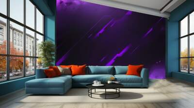 Black and purple abstract gaming background. Generative Ai. Wall mural