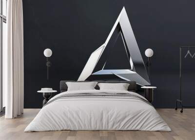 A silver triangle with a letter A on it Wall mural