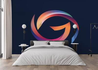 Abstract G logo with a streamlined, aerodynamic shape and gradient Wall mural