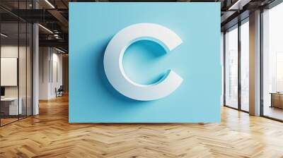 Innovative C logo with a 3D effect and minimalistic style Wall mural