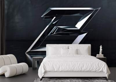 Minimalist futuristic B logo with sharp lines and modern angles Wall mural