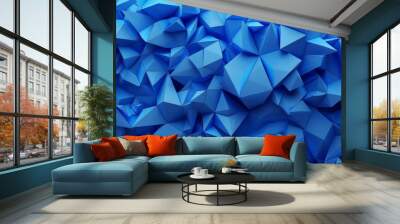 Blue tech geometry: abstract vector background with futuristic elements in shades of blue - modern digital design for web, print, and technology concepts Wall mural