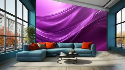 Bright purple wallpaper with smooth flowing lines, modern abstract background design for digital art, print, and interior decor, vibrant purple tones creating a sleek and contemporary look, perfect fo Wall mural