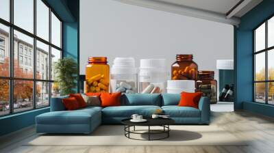 pills and bottle of medicine Wall mural