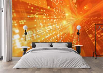 Vibrant abstract orange technology background with futuristic design elements for digital projects, web graphics, and innovation concepts Wall mural