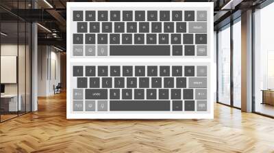 Compact black virtual keyboard vector clipart Wall mural