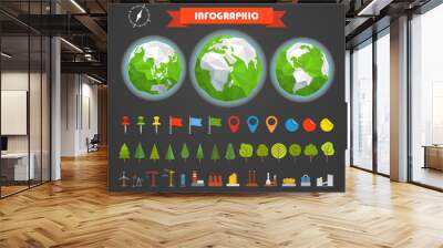 Infographic elements template. Statistic charts ratings vector c Wall mural