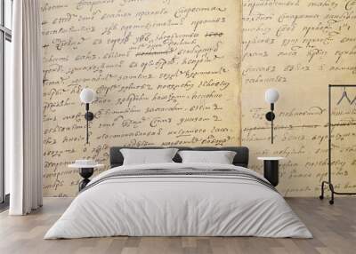 Old opened book pages with words Wall mural