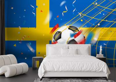 The winner of the match concept. Sweden wins Wall mural