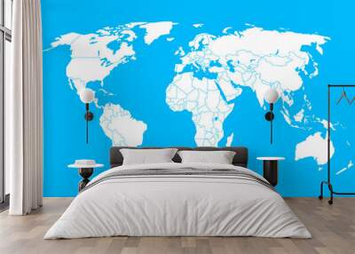 World map infographic template. Layered template Wall mural