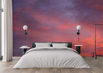 burning sky at sunset. Red sky abstract background. Wall mural