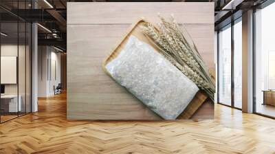 top view of musli cereal in a packet on table . Wall mural