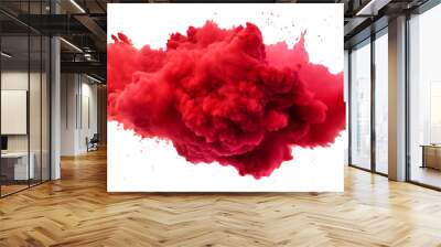 bright colorful Holi paint color powder festival explosion burst isolated white background. industrial print concept background Transparent .	 Wall mural